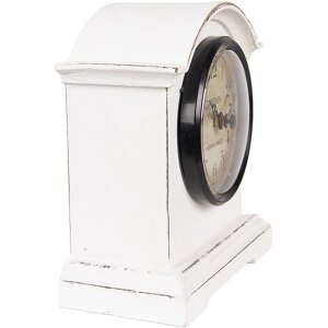 Clayre & Eef 6KL0831 Orologio da tavolo Bianco Marrone 13x7x14 cm Vetro Legno Stile Country
