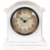 Clayre & Eef 6KL0831 Orologio da tavolo Bianco Marrone 13x7x14 cm Vetro Legno Stile Country