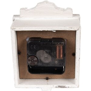 Clayre & Eef 6KL0832 Orologio da tavolo Vintage Grigio-Beige 10x6x14 cm 1xAA Vetro Legno