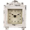 Clayre & Eef 6KL0832 Orologio da tavolo Vintage Grigio-Beige 10x6x14 cm 1xAA Vetro Legno