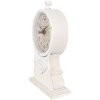 Clayre & Eef 6KL0833 Orologio da tavolo Bianco Beige Vetro Legno 14x6x23 cm 1xAA Vintage