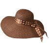 Juleeze JZHA0121 cappello donna marrone 57 cm in paglia con fiocco a pois cappello estivo