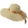 Juleeze JZHA0122 Cappello Beige 57 cm fascia in raso a pois leggera e traspirante