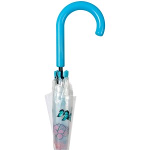 Juleeze JZUM0093 Ombrello trasparente con motivo a farfalla Ø 90x82 cm Blu
