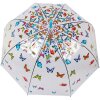 Juleeze JZUM0093 Ombrello trasparente con motivo a farfalla Ø 90x82 cm Blu