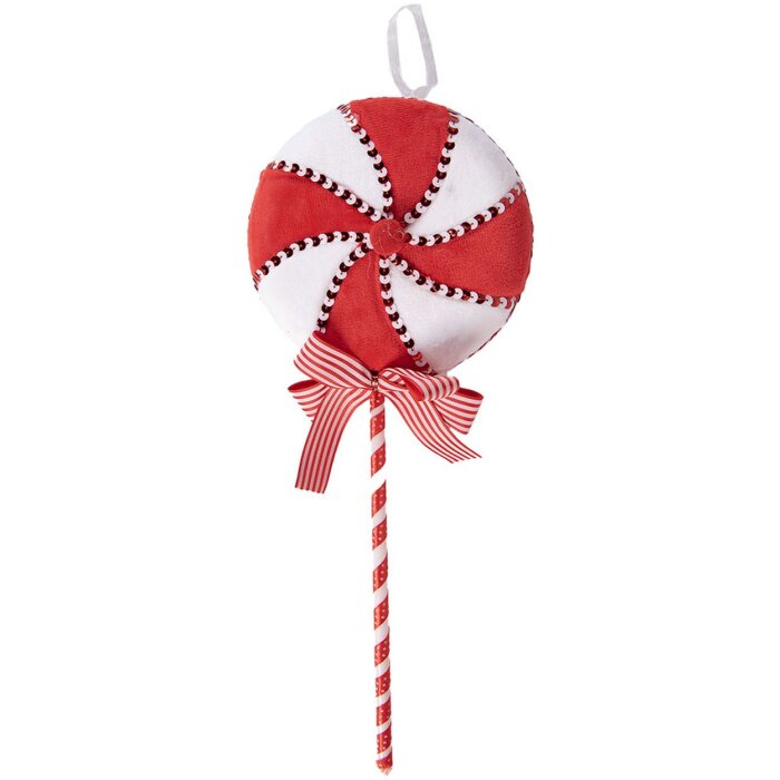 Clayre & Eef 66108 Ciondolo Lollipop Rosso Bianco 17x6x41 cm Plastica