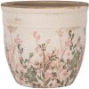 Clayre & Eef 6CE1974S Decorazione Fioriera Beige Rosa Verde Ø 13x11 cm