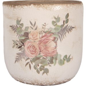 Clayre & Eef 6CE1981XL Vaso da fiori Beige Rosa...