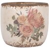 Clayre & Eef 6CE1981XS Vaso da fiori in ceramica beige rosa Ø 8x7 cm stile country