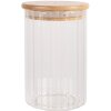 Clayre & Eef 6GL4719L Vaso con coperchio bambù Ø 8x18 cm vetro legno