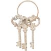 Clayre & Eef 6Y5772 Portachiavi decorativo in ferro beige e marrone 19cm stile vintage