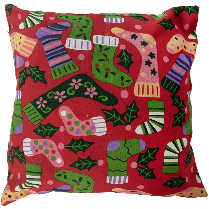 Clayre & Eef KT021.428 Copricuscino 44x44 cm Rosso Design natalizio