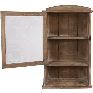 Clayre & Eef 50812 Armadio da parete Marrone 32x15x54 cm Vintage Vetro frontale
