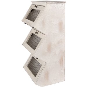 Clayre & Eef 5H0732 Armadio a muro Scaffale a muro stile country bianco marrone 33x25x61 cm