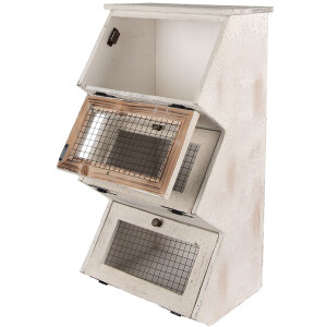 Clayre & Eef 5H0732 Armadio a muro Scaffale a muro stile country bianco marrone 33x25x61 cm