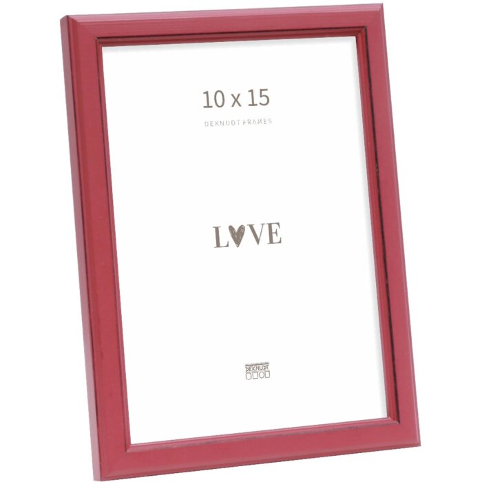 Cornice per foto Deknudt S236F4 rossa in legno 10x15 cm stile rustico