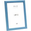 Cornice per foto Deknudt S236F6 blu in legno 10x15 cm stile rustico