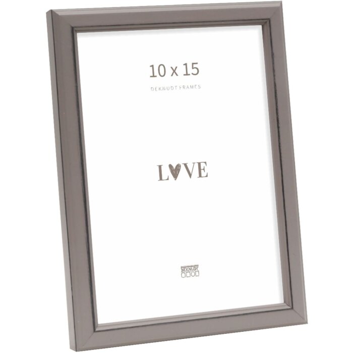 Cornice per foto Deknudt S236F7 grigia in legno 10x15 cm stile rustico