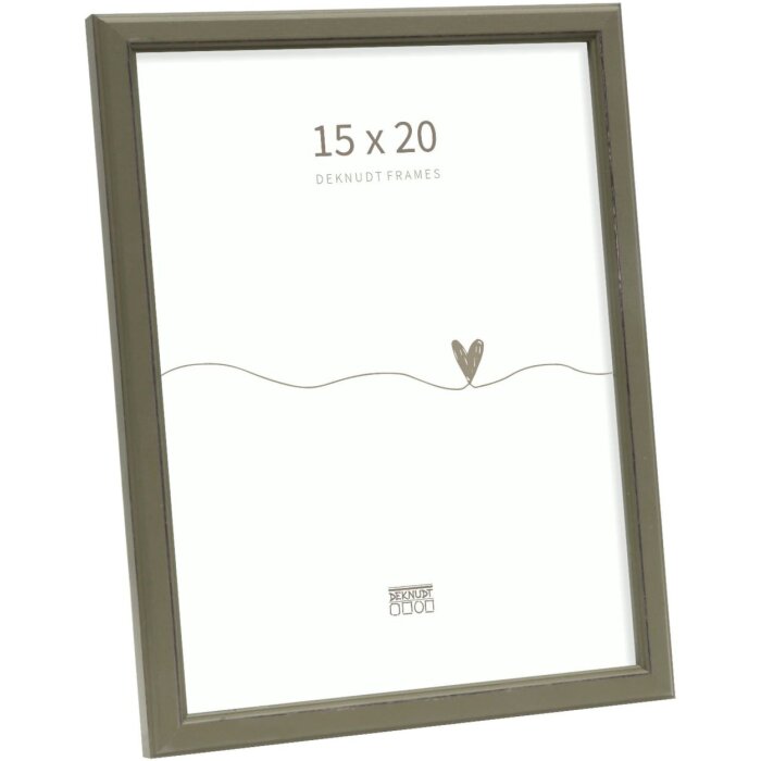 Cornice per foto Deknudt S236F8 kaki verde legno 15x20 cm stile rustico