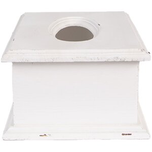 Clayre & Eef 6H2396 Scatola per fazzoletti in legno bianco 28x16x10 cm Stile Vintage