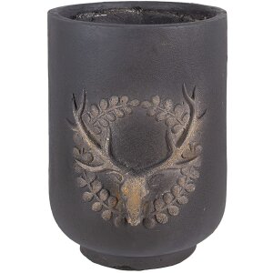 Clayre & Eef 6MG0109 Decorazione vaso da fiori motivo cervo grigio-beige Ø 23x31 cm