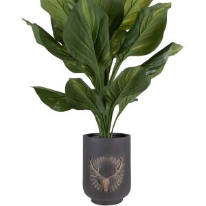 Clayre & Eef 6MG0109 Decorazione vaso da fiori motivo cervo grigio-beige Ø 23x31 cm