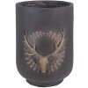 Clayre & Eef 6MG0109 Decorazione vaso da fiori motivo cervo grigio-beige Ø 23x31 cm
