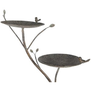 Clayre & Eef 6Y5656 Abbeveratoio per uccelli Metallico Antico Verde-Marrone 38x43x78cm