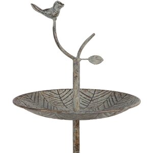 Clayre & Eef 6Y5658 Etagere in metallo verde-marrone Ø 26 x 48 cm 2 piani stile antico