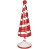 Clayre & Eef 6Y5734 Decorazione Albero di Natale Rosso Bianco Ø 12x36 cm Ferro