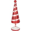 Clayre & Eef 6Y5734 Decorazione Albero di Natale Rosso Bianco Ø 12x36 cm Ferro