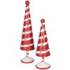 Clayre & Eef 6Y5734 Decorazione Albero di Natale Rosso Bianco Ø 12x36 cm Ferro