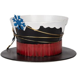 Clayre & Eef 6Y5736 Cappello Decorativo Ø22x12cm Nero Bianco Blu Oro