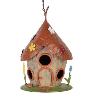 Clayre & Eef 6Y5737 Casetta Uccelli Ferro Beige Rosso...