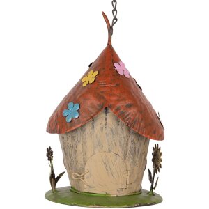 Clayre & Eef 6Y5737 Casetta Uccelli Ferro Beige Rosso...