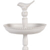 Clayre & Eef 6Y5738 Etagere in metallo bianco Ø 27x41 cm Aspetto antico con dettaglio di uccelli