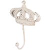 Clayre & Eef 6Y5773 Gancio da parete in ferro bianco antico 14x7x19 cm Gancio da parete Shabby
