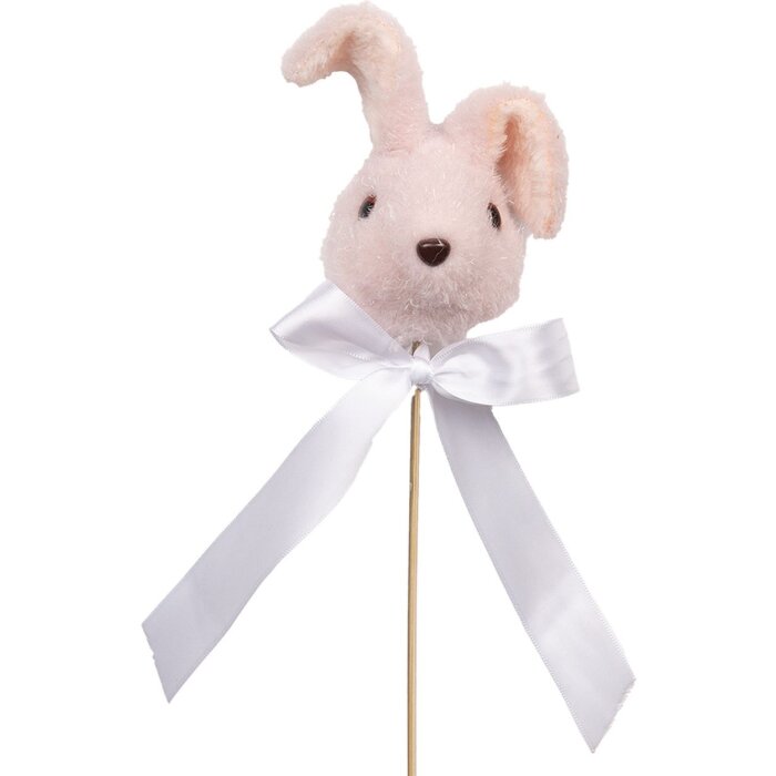 Clayre & Eef Stecchetti per Piante da Cavia Coniglio Rosa e Bianco 7x7x33 cm Stile Country