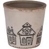 Clayre & Eef 6CE2123L Decorazione Fioriera Beige Nero Ø 17x16 cm