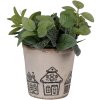 Clayre & Eef 6CE2123L Decorazione Fioriera Beige Nero Ø 17x16 cm