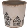 Clayre & Eef 6CE2123L Decorazione Fioriera Beige Nero Ø 17x16 cm