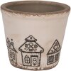Clayre & Eef 6CE2123S Vaso da fiori in ceramica stile country beige nero Ø 12x11 cm