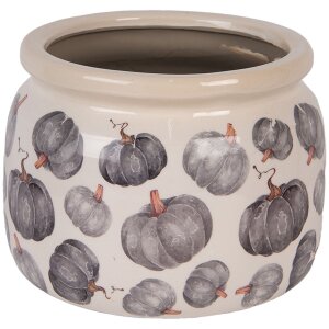 Clayre & Eef 6CECSP0001L Vaso da fiori in ceramica beige grigio Ø 20x15 cm Stile country