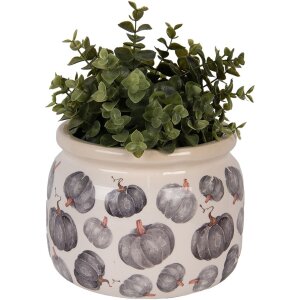 Clayre & Eef 6CECSP0001L Vaso da fiori in ceramica beige grigio Ø 20x15 cm Stile country