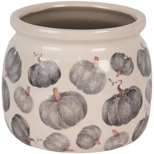 Clayre & Eef 6CECSP0001M Vaso da fiori in ceramica beige grigio Ø 16x13 cm Stile country