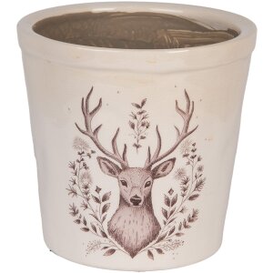 Clayre & Eef 6CEGTW0001L Decorazione Vaso da fiori Beige Brown Ø 17x16 cm