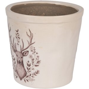 Clayre & Eef 6CEGTW0001L Decorazione Vaso da fiori Beige Brown Ø 17x16 cm