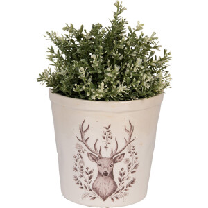Clayre & Eef 6CEGTW0001L Decorazione Vaso da fiori Beige Brown Ø 17x16 cm