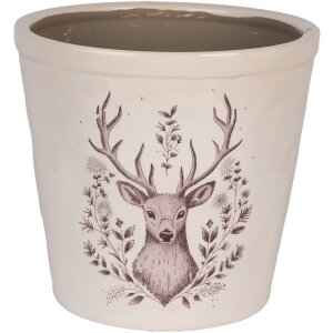 Clayre & Eef 6CEGTW0001XL Decorazione vaso da fiori Beige Brown Ø 21x20 cm