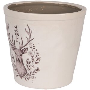 Clayre & Eef 6CEGTW0001XL Decorazione vaso da fiori Beige Brown Ø 21x20 cm